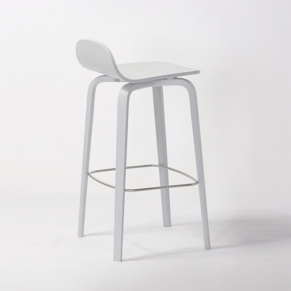 Elite Living Glen Modern 27" Wooden Counter Stool, White
