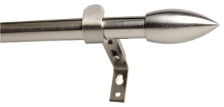 5/8" Adjustable Bullet Drapery Rod, 28"-48", Brushed Steel