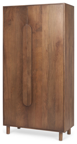 Astrid 36.0L x 17.0W x 70.0H Medium Brown Solid Wood Armoire