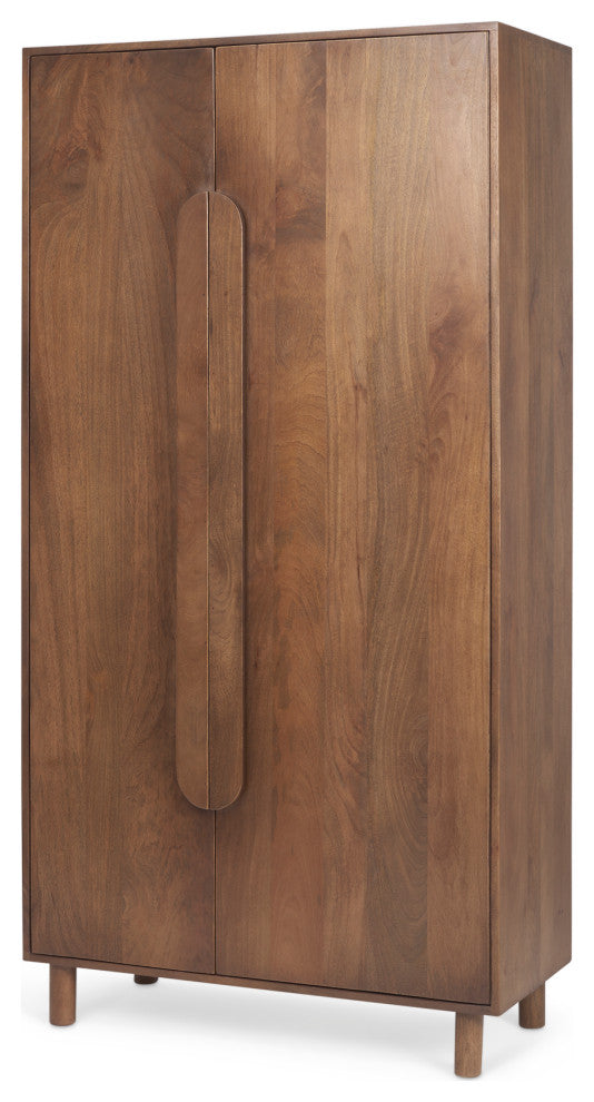 Astrid 36.0L x 17.0W x 70.0H Medium Brown Solid Wood Armoire