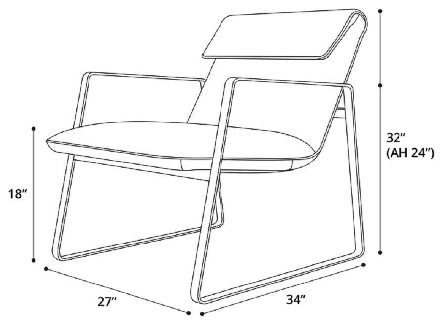 Evans Accent Chair, Leather, Macadamia Leather