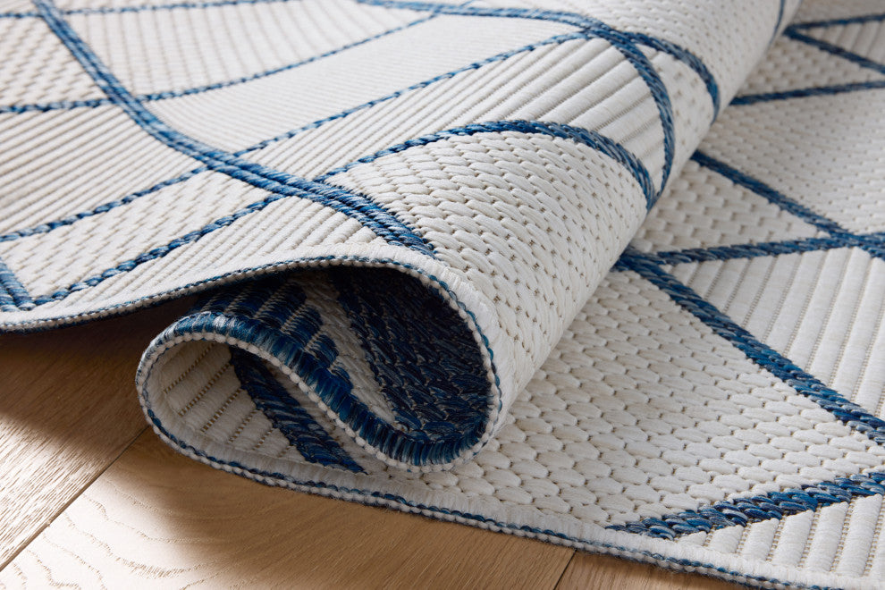 Loloi Easton Ivory / Denim 18" x 18" Sample Rug