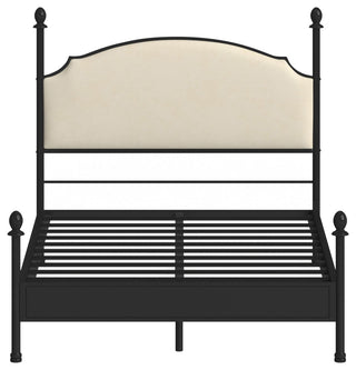 Furniture of America Freila Metal King Poster Panel Bed in Silver Gun Metal