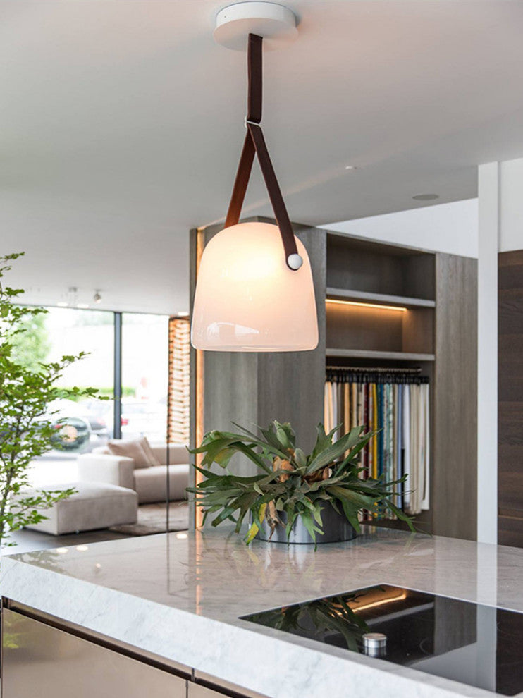 MIRODEMI Cipieres | LED Glass Pendant Light in a Nordic Style, White, Cool Light