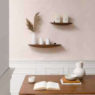 Hutch Set of 2 Wall Mounted Shelves, Walnut