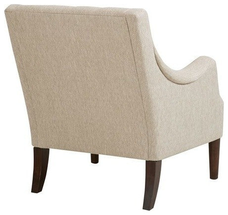 Madison Park Qwen Button Tufted Chair, Cream