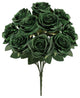 Set of 2 Artificial Queen Rose Flower Stem Bush Bouquet 18"
