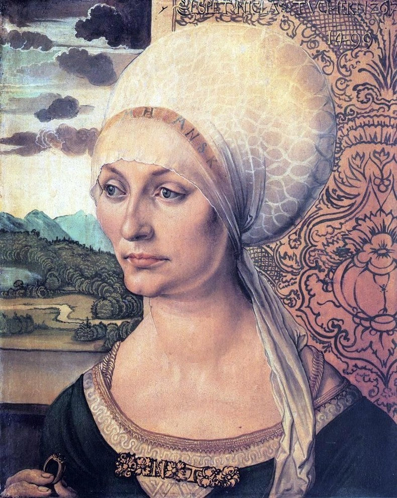 Albrecht Durer Portrait of Elsbeth Tucher, Gallery Wrapped Canvas, 20"x25"