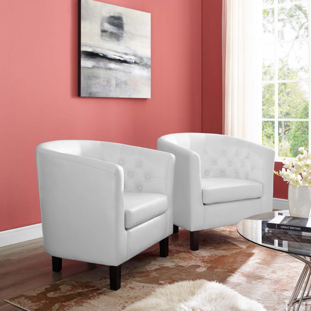 Prospect Upholstered Vinyl Armchair Set of 2 by Modway