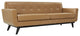 Modern Contemporary Leather Sofa, Tan Leather