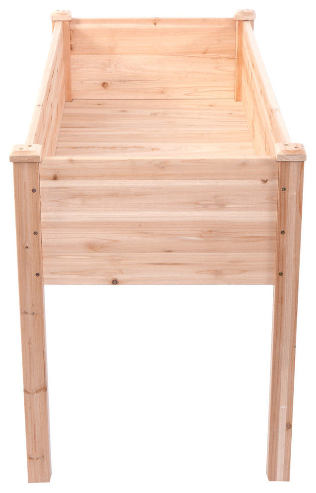 Costway Wooden Raised Vegetable Garden Bed Elevated Planter Kit Grow Gardening