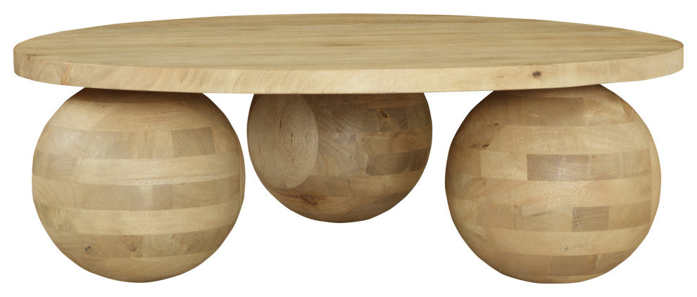 Spherical Coffee Table, Natural, Acacia Wood