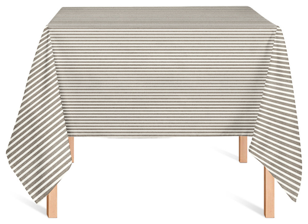 Brown Fabric Stripes 58x58 Tablecloth