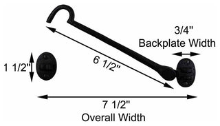 Cabin Hook Eye Shed Gate Door Latch Locker Holder 6.5" Iron |