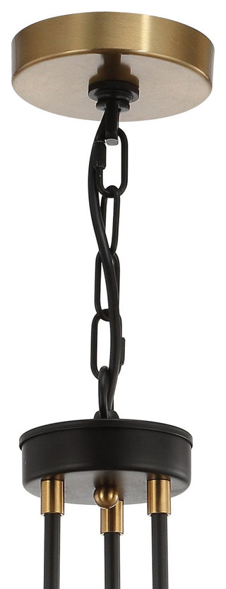 Edison Metal LED Pendant, Black, Brass Gold, Width: 20"