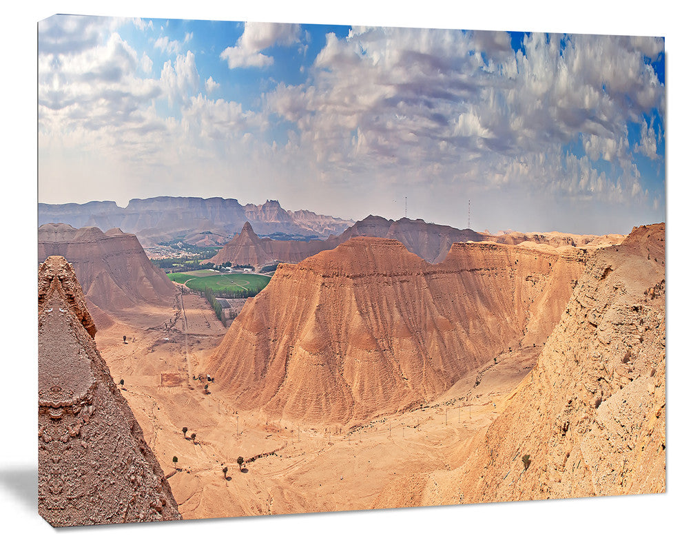 Clay Rocks around Riyadh City, Landscape Canvas Art Print, 60x40