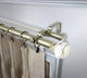Leilani 1" Diameter Double Curtain Rod, Gold, 160-240"