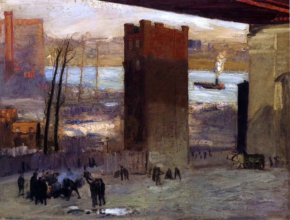 George Wesley Bellows Lone Tenement, 21"x28" Gallery Wrapped Canvas Print