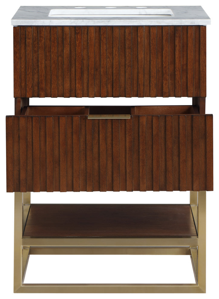 Monad Bathroom Vanity, Walnut, 24" Wide