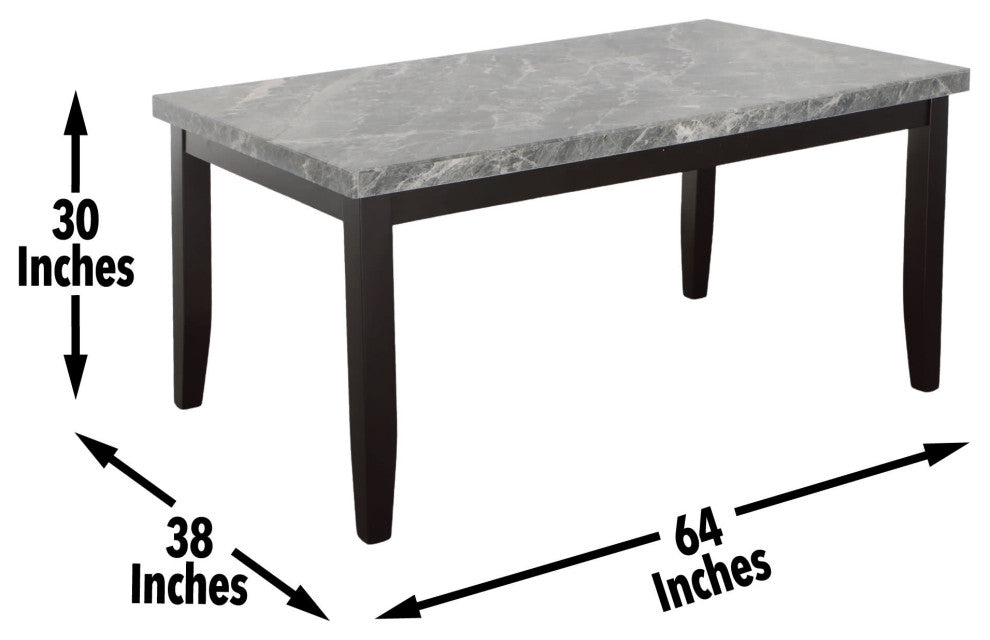 Napoli Gray Marble Top Dining Table