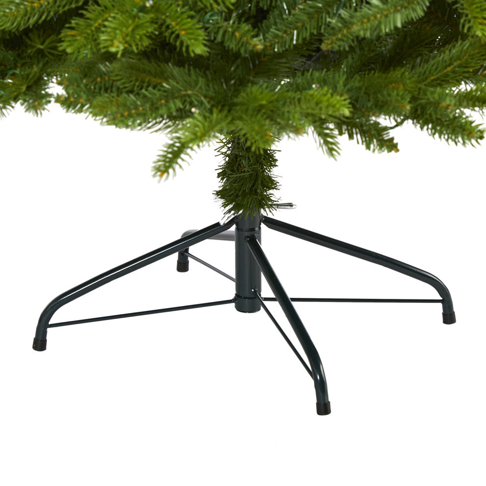 6' Sierra Spruce Natural Look Faux Xmas Tree W/ Clear Lights & Bendable Branches