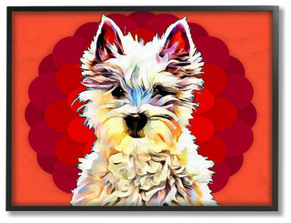 Colorful Westie Dog over Pattern Pop Art Pet24x30