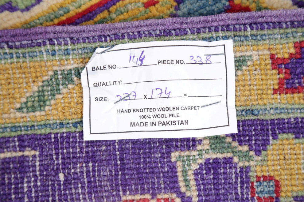 Oriental Kazak Novelty Asian Style Pakistani Hand Made Area Rug, Blue, 7'9"x5'9