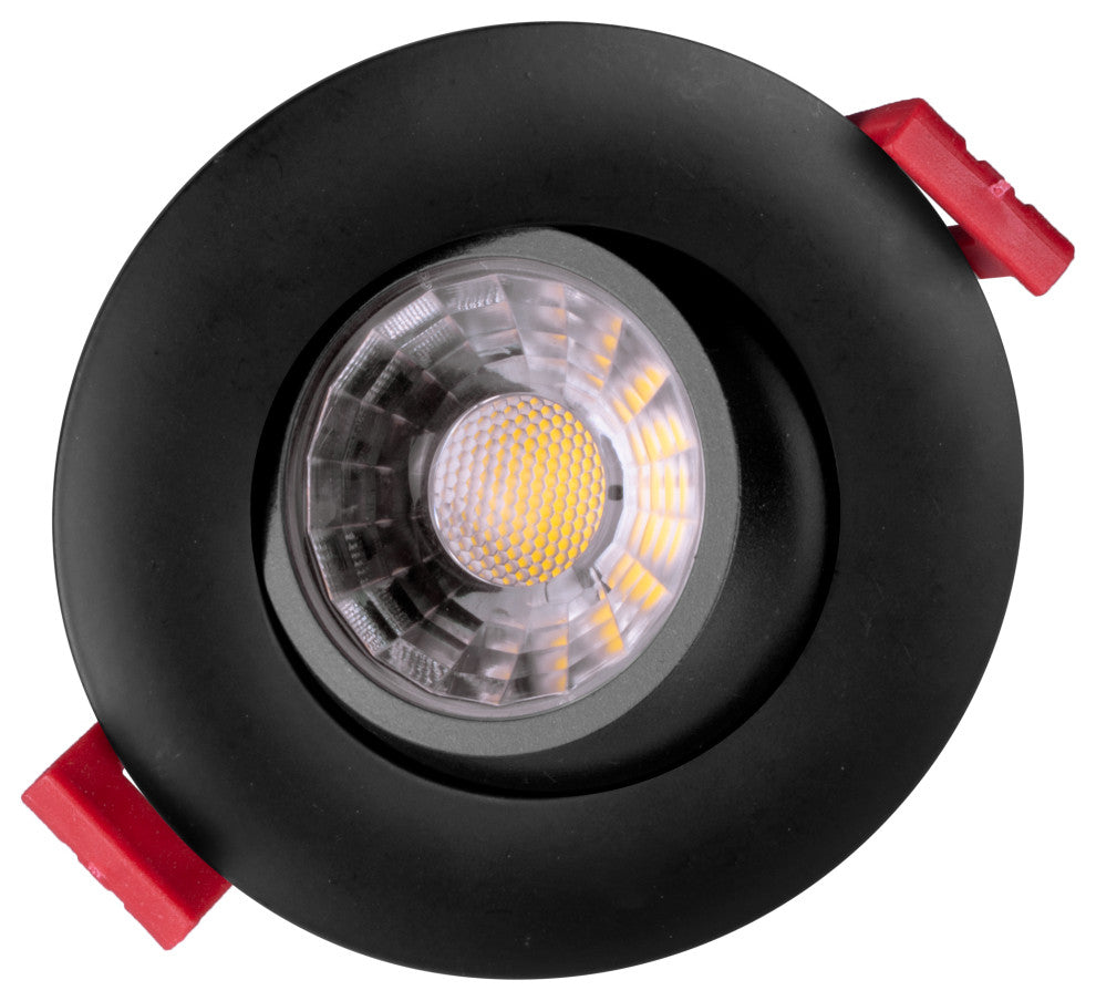 3" LED Gimbal Recessed Downlight, Black, 3000k