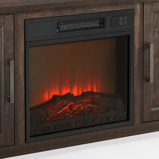 Camden 48" Corner TV Stand With Fireplace, Dark Walnut