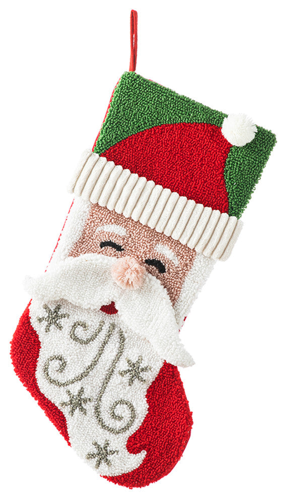 20.5"L Hooked Stocking, Santa