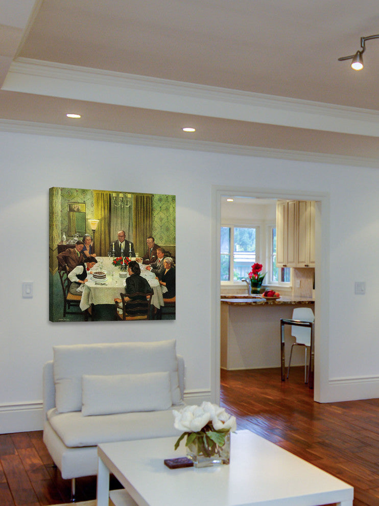 "Family Birthday Party" Painting Print on Canvas by John Falter