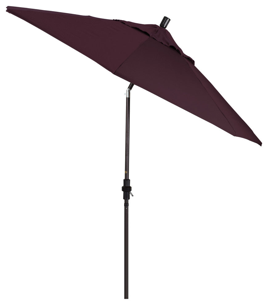 9' Bronze Collar Tilt Crank Aluminum Umbrella, Pacifica, Purple