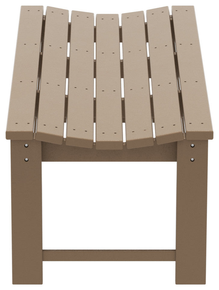 WestinTrends Plastic Picnic Bench Outdoor Dining Patio Lounge Garden Bench, Weatherwood