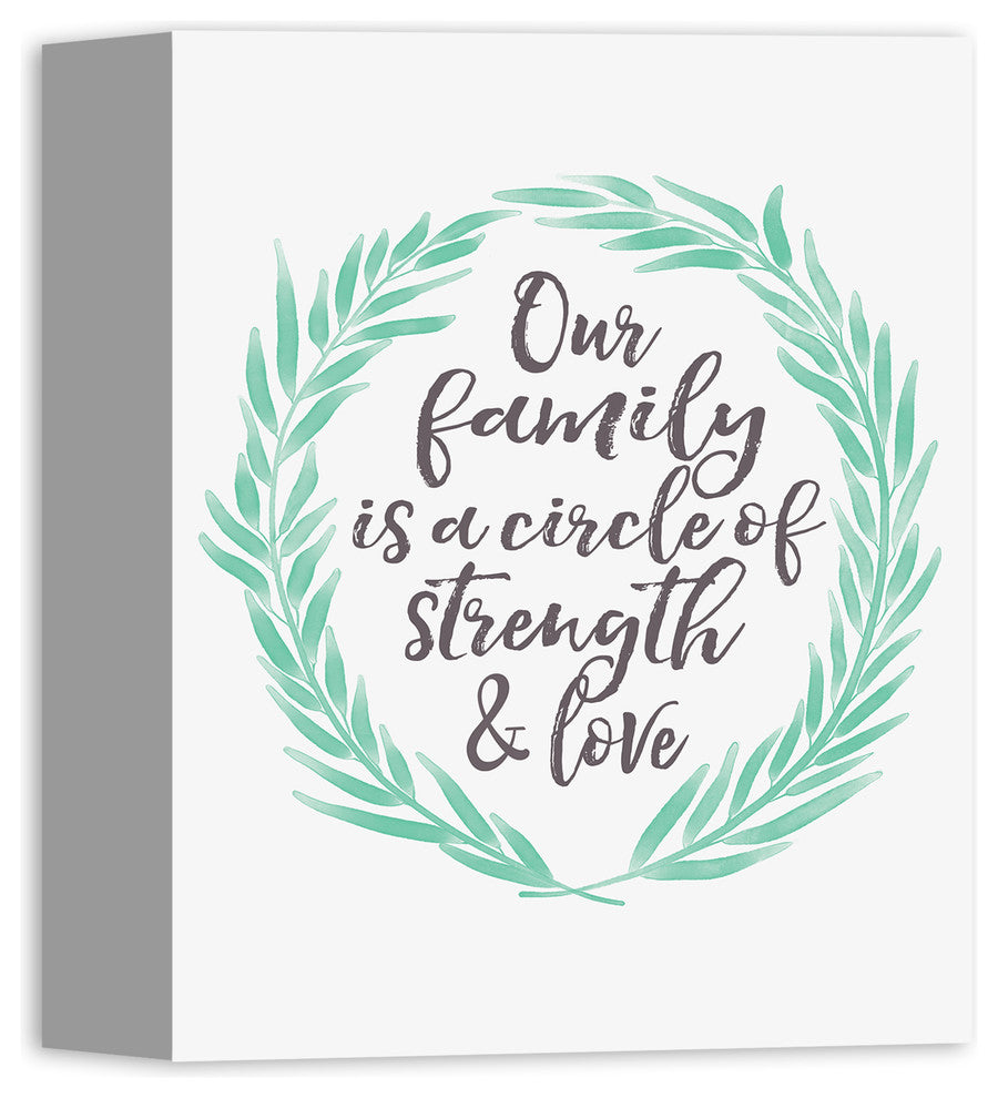 Our Family Quote Green Wreath Wall Art, 8x10