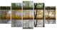 Three Seasons Forest Panorama, Landscape Canvas Art Print, 60"x32", 5 Panels