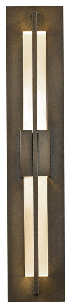 Double Axis Small LED Outdoor Sconce, Coastal Bronze Finish, Clear Glass