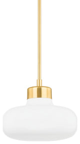 1 Light Pendant, Aged Brass