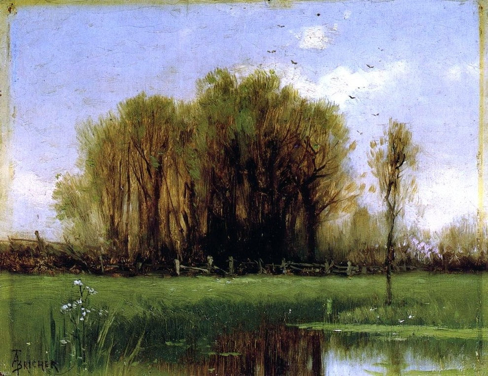 Alfred Thompson Bricher Landscape With Water, Gallery Wrapped Canvas, 21"x28"