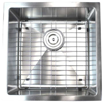 Stainless Steel Undermount Single Bowl Kitchen/Bar/Prep Sink, Brushed Stainless