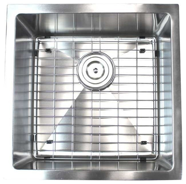 Stainless Steel Undermount Single Bowl Kitchen/Bar/Prep Sink, Brushed Stainless