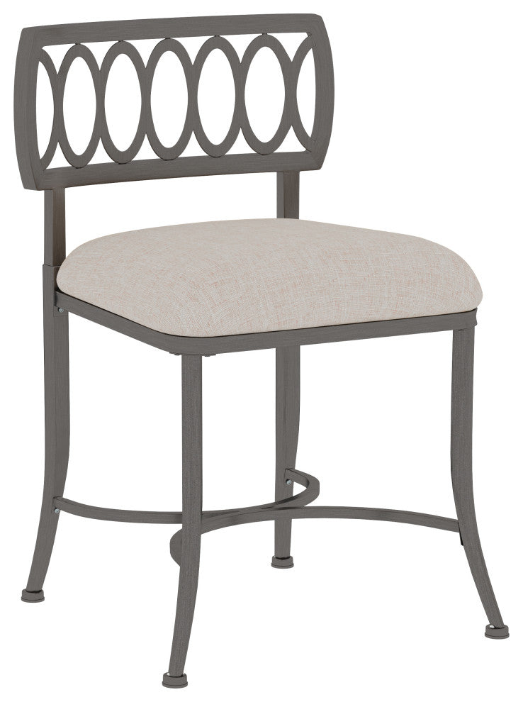 Hillsdale Furniture Canal Street Metal Vanity Stool, Pewter