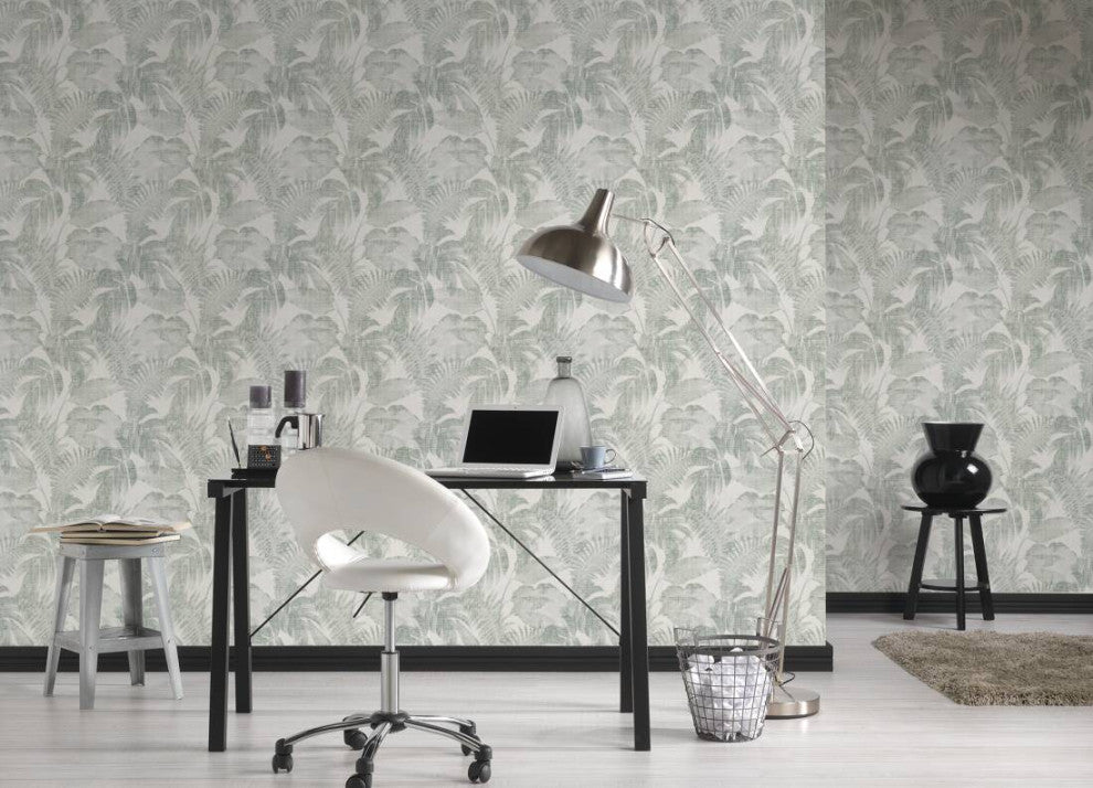 Sample, Botanical Jungle Textured Wallpaper Featuring Tropical Leaves, 373964