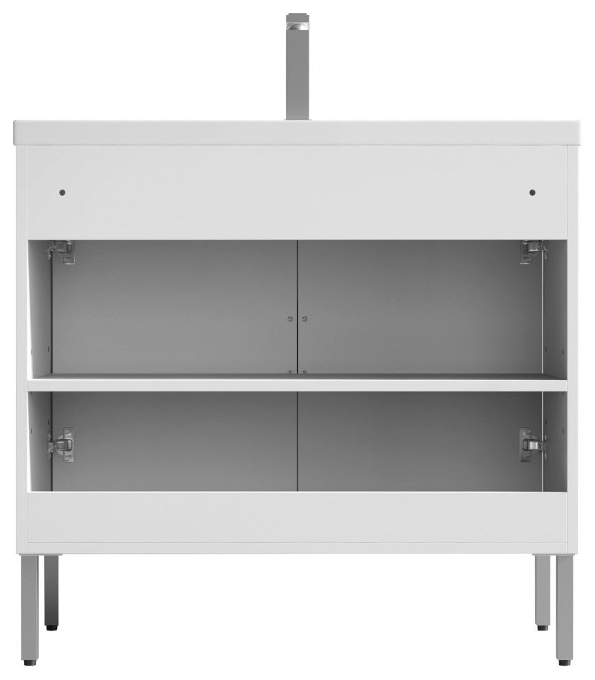 36" Tennant Brand Modern Style White Eileen Bathroom Sink Vanity