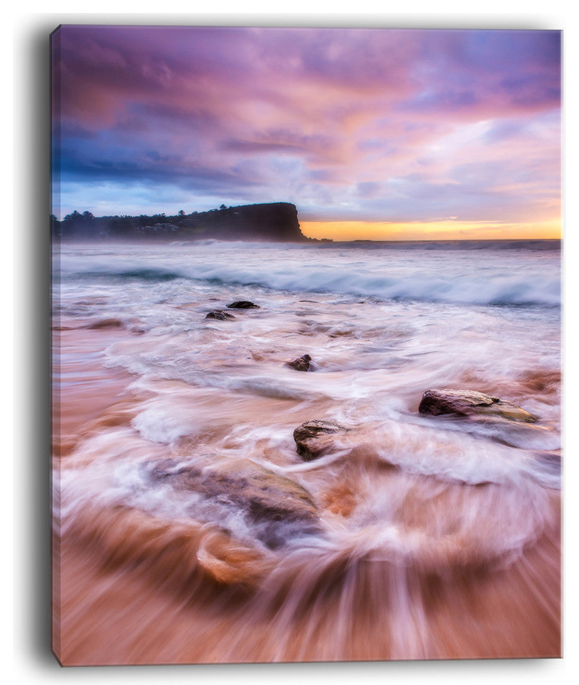 "Fascinating Seashore With White Waters" Seashore Canvas Print, 12"x20"