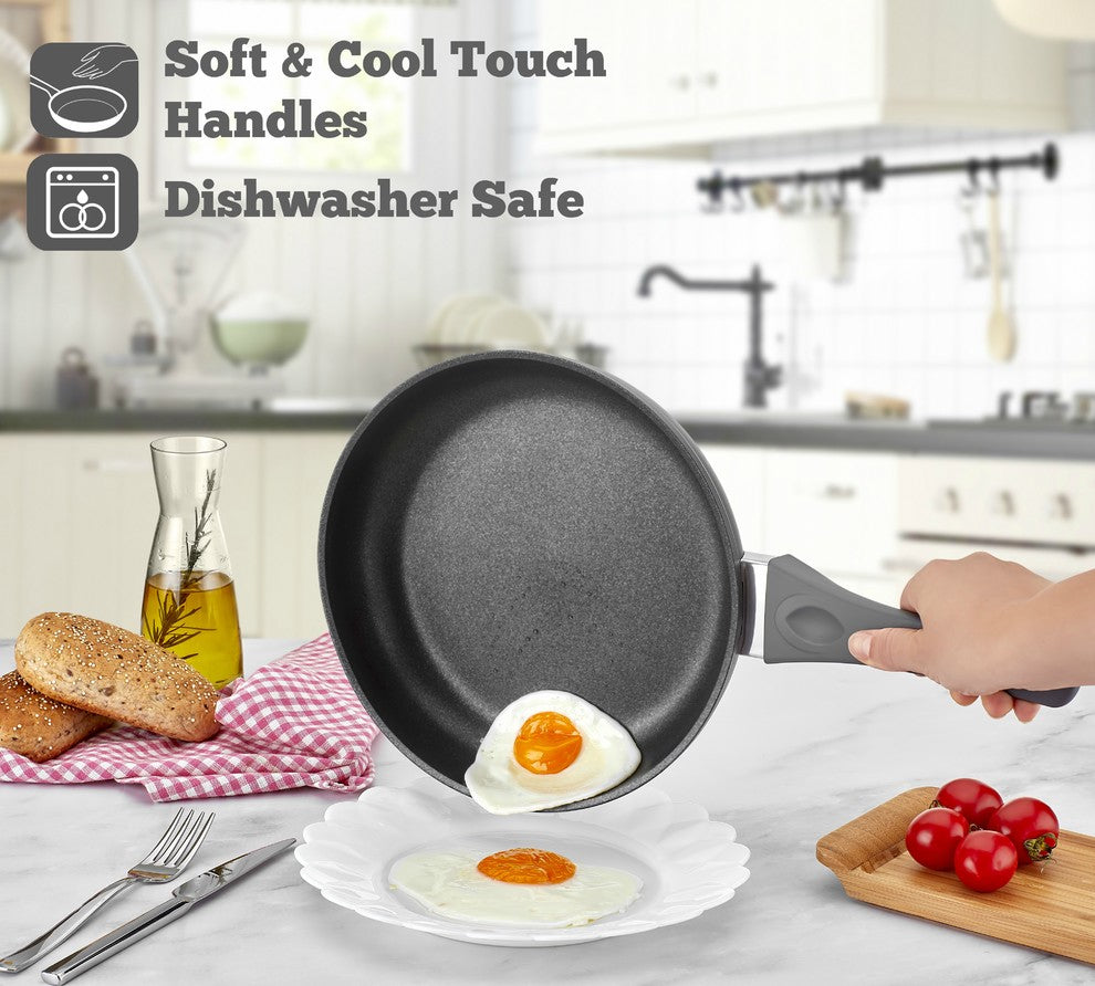 Saflon Titanium Nonstick 5-Piece Cookware Set, 4mm Forged Aluminum, PFOA-Free