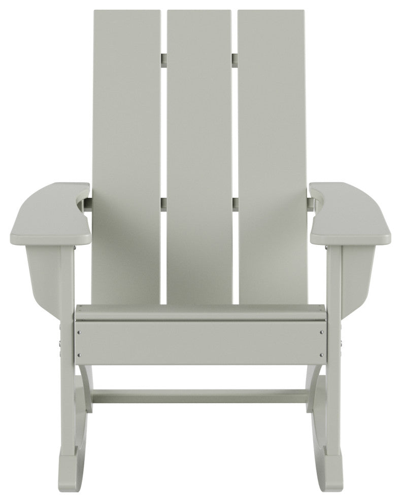 WestinTrends 4PC Modern Adirondack Outdoor Rocking Chair Set, Porch Rockers, Sand
