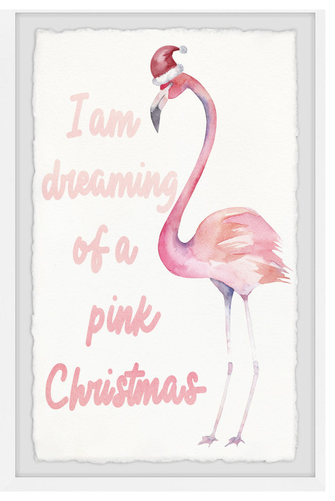 "Dreaming of a Pink Christmas" Framed Painting Print, 20x30