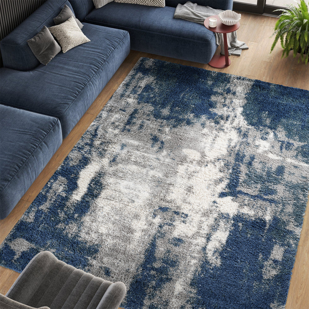 Noori Rug Shag Clark Blue/Grey Rug