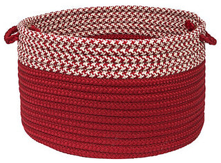 Colonial Mills Basket Houndstooth Dipped Basket Red Round