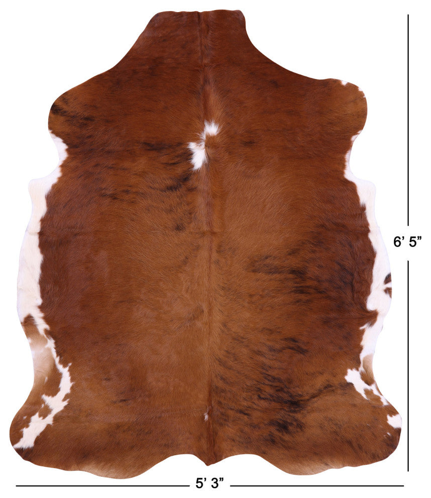 6' 5" X 5' 3" Natural Cowhide Rug C1804